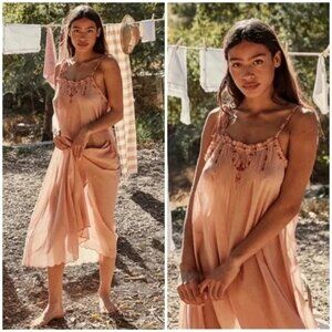 Doen 'Lyrica' Embroidered Cotton Nightgown, Petal, XS